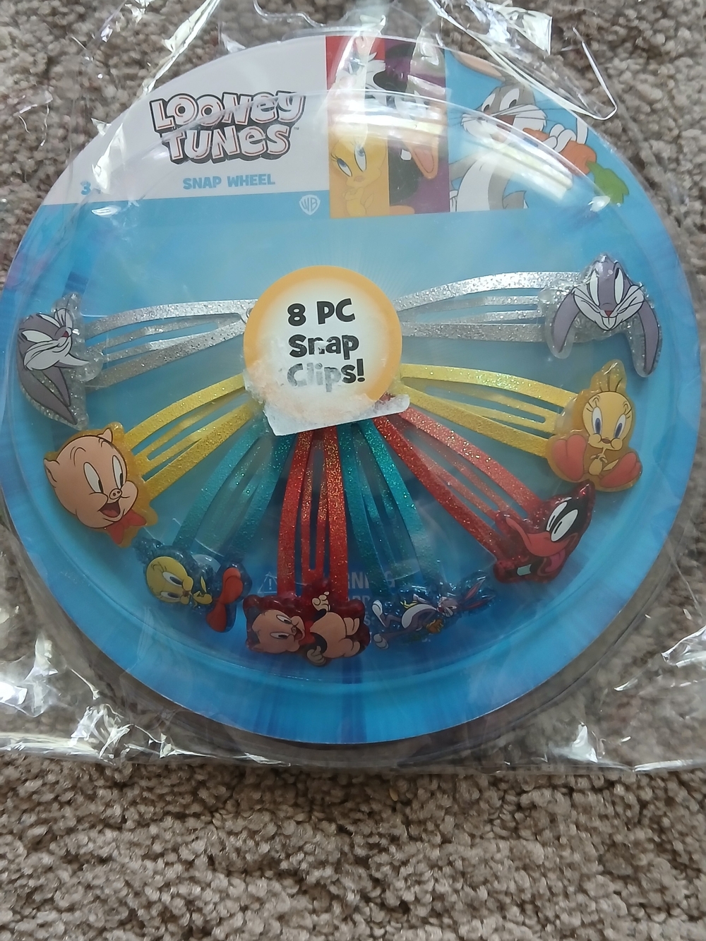 Warner Bros. 8-Piece Snap Hair Clips - Red, Blue, Yellow, Silver
